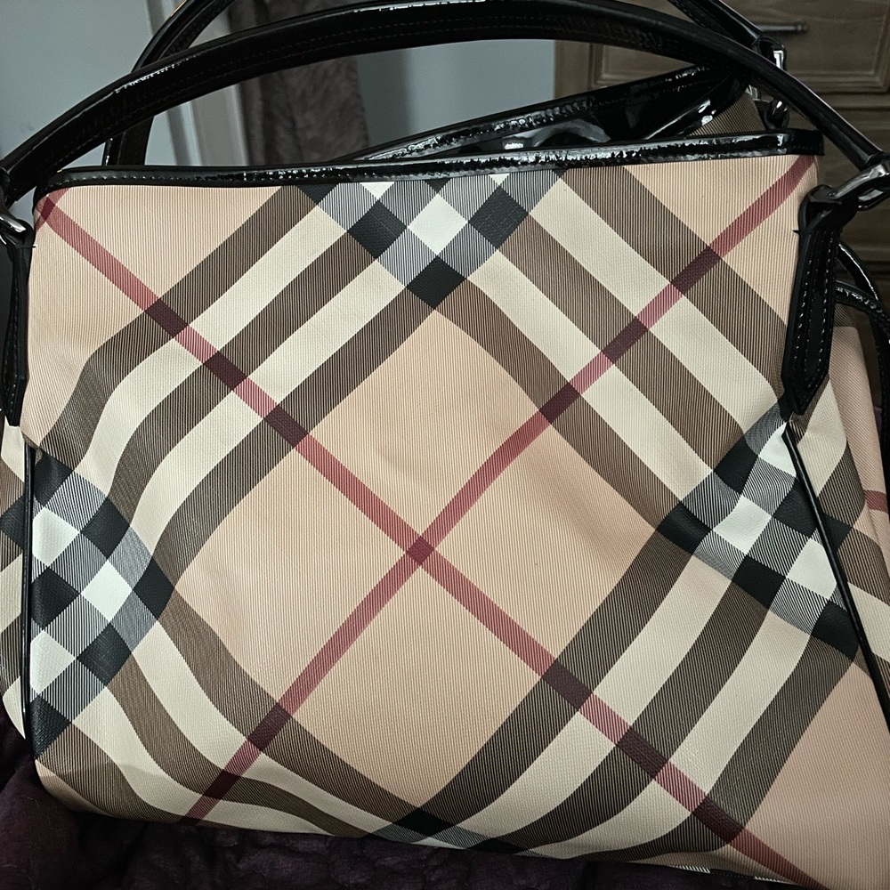 Burberry black plaid purse
